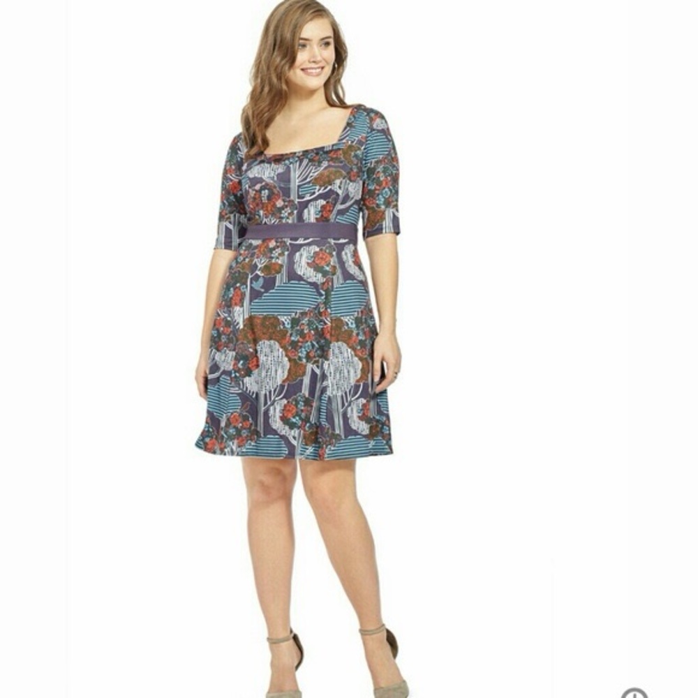 Isabel + Alice Midi Dress. Abstract floral.